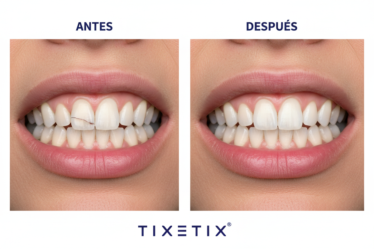 Antes y después diente Tixetix